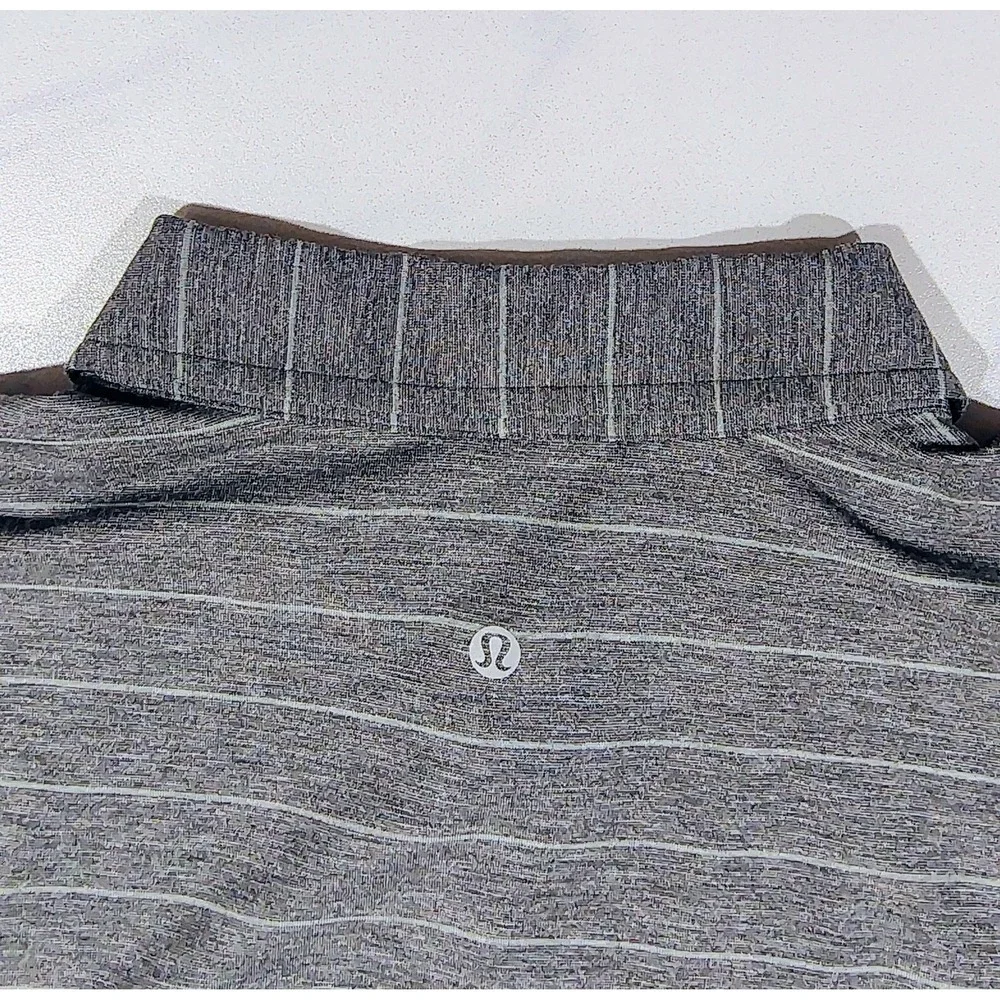 Lululemon Evolution Polo Shirt L Heathered Gray Stretch Performance Golf Men's